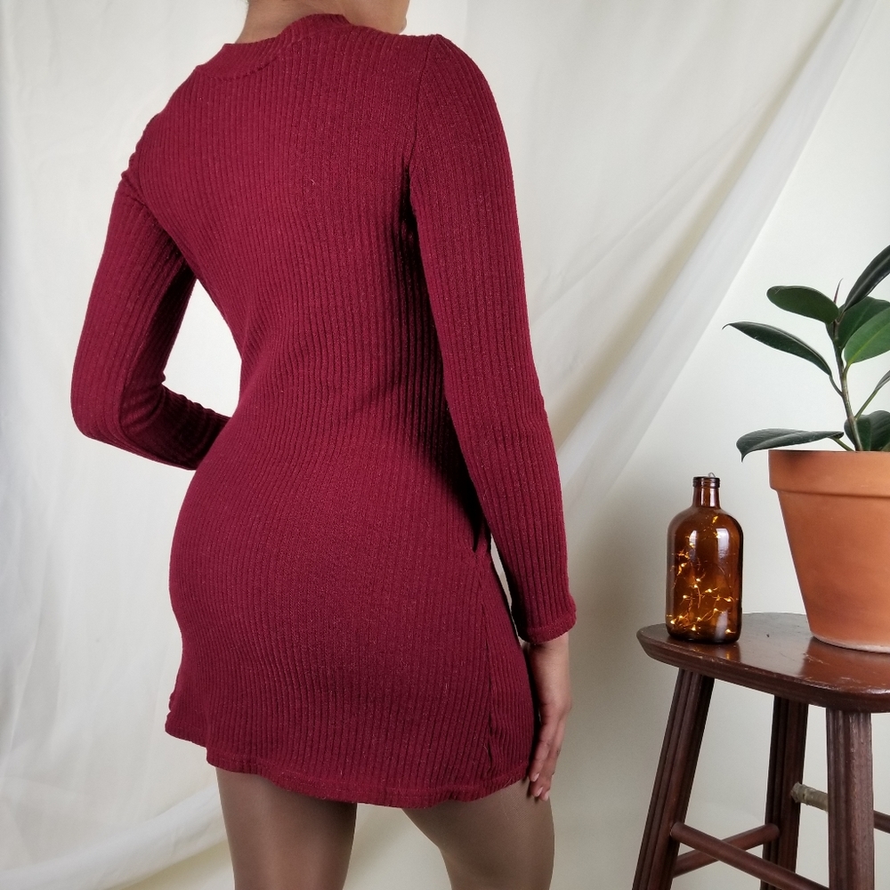 Burgundy Sweater Dress